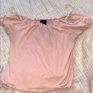 FOREVER 21 off the shoulder crop top pink (used)